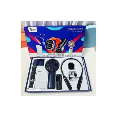 ROCK006 Smartwatch Set Free Neckband Fan Power Bank Torch Light Smartwatch Gift box set-Multi-Accessory Premium Combo - Image 2