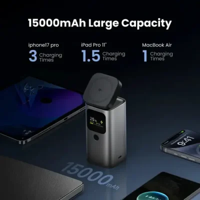 SHARGE StandMag 15000mah (E5) 115W Qi2 Magnetic 4-in-1 GaN Power Bank - Image 6