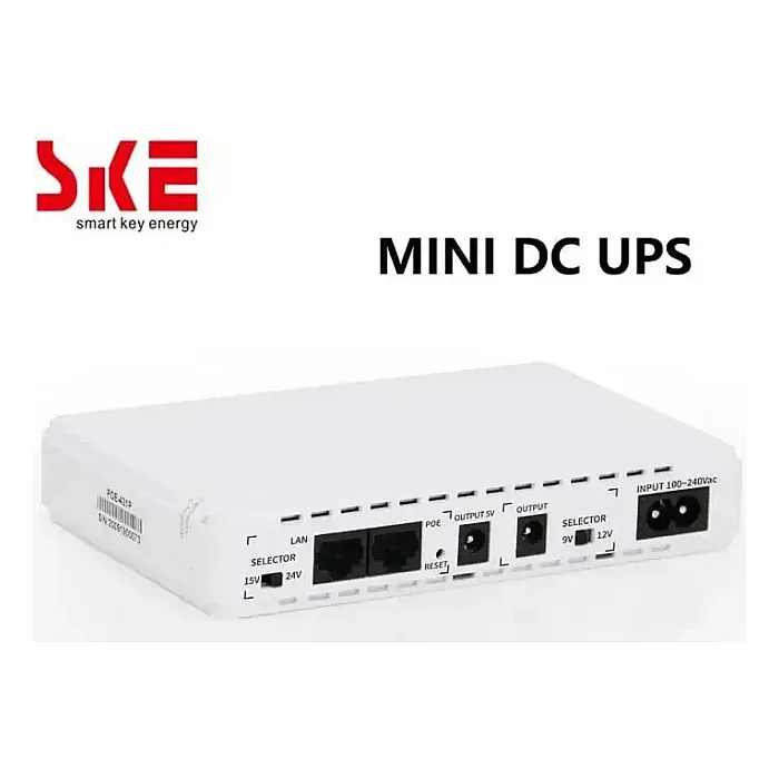 SKE POE-431P DC Mini UPS 8800mAh Battery Input 100V~240V AC, Output Power 17W, Output USB DC 5V/9V/12V, POE 15V/24V