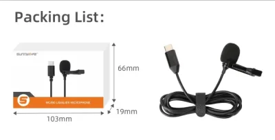 Sunnylife MC490 type-C Collar Lavalier Microphone For Insta360 ONE X2/X3/1 inch 360 Edition DJI Action 2/3/4 - Image 3