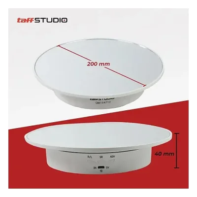 TaffSTUDIO QM104712  Turn table for photography Mirror Rotating 360 Display Rotation 20 cm with reflection - Image 2