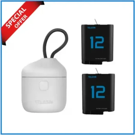 TELESIN GP-BTR-904-GY Storage Battery Charging Box For GoPro HERO12 Black / HERO11 Black / HERO10 Black / HERO9 Black(Allin Charging Box)