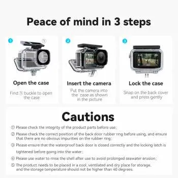 TELESIN Waterproof Case for DJI Action 5 Pro/4/3 – Diving Protective Housing for Sports Camera Accessories - Image 4