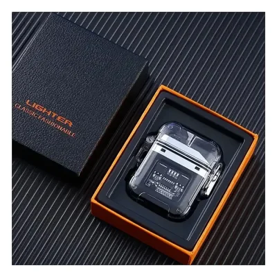 Transparent Rechargeable Lighter Waterproof ARC Electric USB Camping Flash light - Image 4