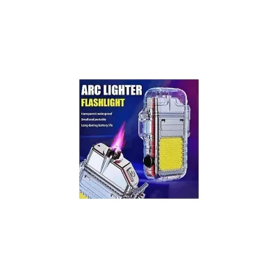 Transparent Rechargeable Lighter Waterproof ARC Electric USB Camping Flash light - Image 2