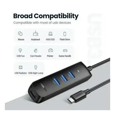 UGREEN CM456 USB-C to USB 3.0 4-Port Hub 5Gbps High-Speed Adapter - Image 3
