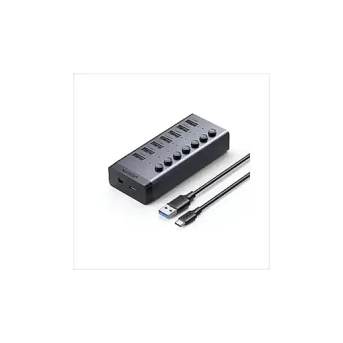 UGREEN CM481 7-Port USB 3.0 Powered Hub 5Gbps with Individual Switch & 12V Adapter (30778)