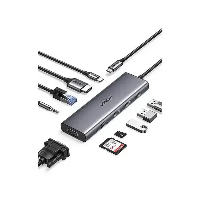 UGREEN Revodok CM498 10-in-1 USB-C Hub 4K HDMI VGA PD 100W Ethernet Dock - Image 2