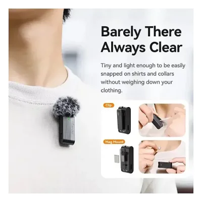 ULANZI A100 Wireless Lavalier Microphone Lapel Mic for Camera and Phone Type C/3.5mm/Plug, 32KHz 16Bit, Noise Cancellation, 13.5-Hour Battery, Clip on Microphone for Video Podcast Vlog YouTube - Image 4