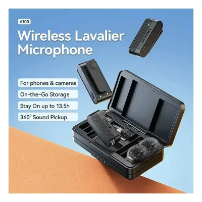 ULANZI A100 Wireless Lavalier Microphone Lapel Mic for Camera and Phone Type C/3.5mm/Plug, 32KHz 16Bit, Noise Cancellation, 13.5-Hour Battery, Clip on Microphone for Video Podcast Vlog YouTube - Image 2