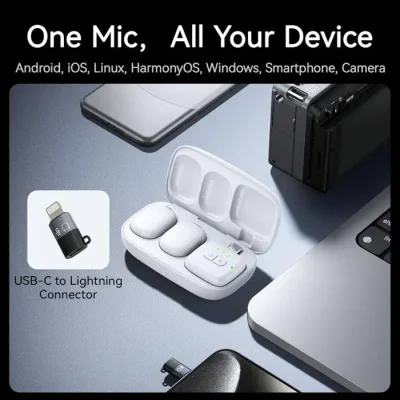 ULANZI A30 Tiny Mic Magnetic Wireless Lavalier Microphone Mini Size, Noise Cancellation, 164 ft Range, 20H Battery Life, Lapel Microphone for Video Recording, DSLR, iPhones, Android, PC - Image 5