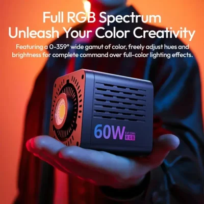 Ulanzi C60RGB 60W Bi-Color Video Light (RGB, JP Plug) - Image 5
