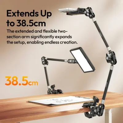 Ulanzi CO78 Super Clamp with Magic Arm Kit  Phone Holder, Heavy Duty Desk & Tube Mount for Smartphones, Cameras, Lights, Monitors, Compatible with iPhone & Android - Image 6