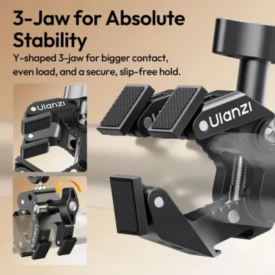 Ulanzi CO78 Super Clamp with Magic Arm Kit  Phone Holder, Heavy Duty Desk & Tube Mount for Smartphones, Cameras, Lights, Monitors, Compatible with iPhone & Android - Image 8