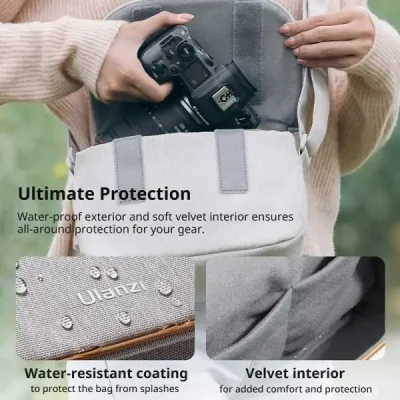 ULANZI F02 Camera Sling Bag Light weight 3L with Detachable Divider for DSLR and Lens Storage - Image 4