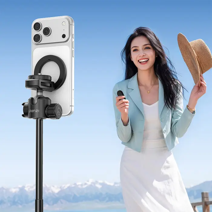 ULANZI MT44M Auto Open Magnetic Phone Tripod, 59" Selfie Stick with Remote | Tripod Stand 2-in-1 Dual Mount & 1/4" Screw for Phone & Camera, 360°Ball Head for iPhone Android, Vlogging, Live Streaming, Black - 4 ULANZI MT44M Auto Open Magnetic Phone Tripod, 59" Selfie Stick with Remote | Tripod Stand 2-in-1 Dual Mount & 1/4" Screw for Phone & Camera, 360°Ball Head for iPhone Android, Vlogging, Live Streaming, Black - 4