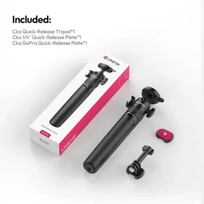 Ulanzi MT90 Cka Quick-Release mini Tripod for 5 Levels of Extendable, for Pocket 3/4 & Insta360 Luna For Both Tripod/Monopod, 8.3 - 24.4 - Image 9