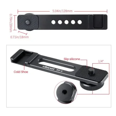 Ulanzi Pt-7 Cold Shoe Stand Bracket Vlogging Microphone Extension Plate With 1/4 Inch Tripod Screw - Image 2