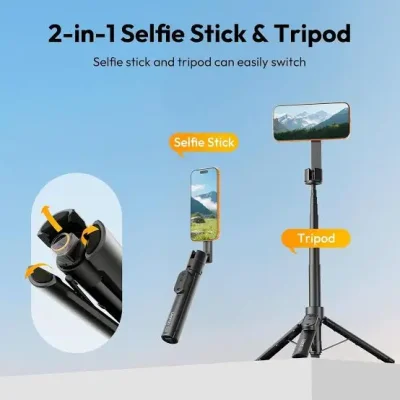 ULANZI SK26 Magnetic Phone Tripod – 44.5″ Selfie Stick with Remote - Image 2