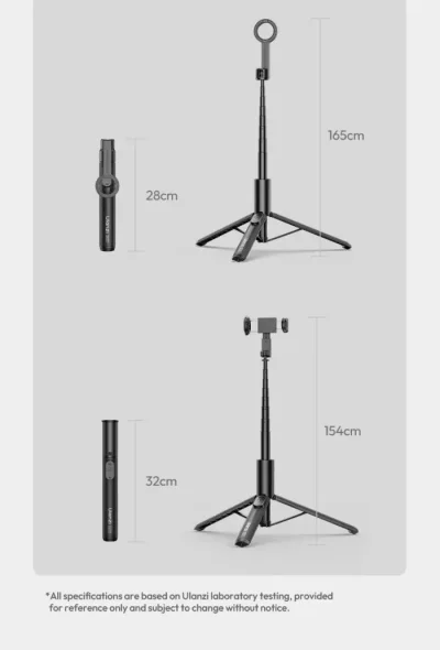 ULANZI SK27 Portable Selfie Stick Plus – 1.54m Extension, Magnetic tripod - Image 4