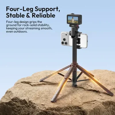 Ulanzi SK32 1.8M Auto-Open Selfie Stick Tripod for Iphone Android Cameras DSLR Light Phone Tripod Stand with 30M Remote Control with mobile mount - Image 4
