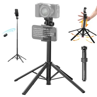 Ulanzi SK32 1.8M Auto-Open Selfie Stick Tripod for Iphone Android Cameras DSLR Light Phone Tripod Stand with 30M Remote Control with mobile mount - Image 2