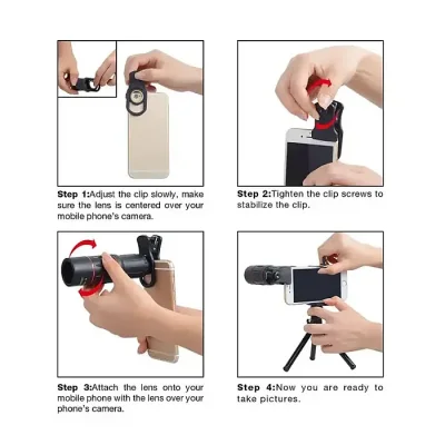 18X25 Monocular Zoom Telephoto Mobile Phone Lens with Tripod – Portable Mini Telescope for Camping & Tourism - Image 3