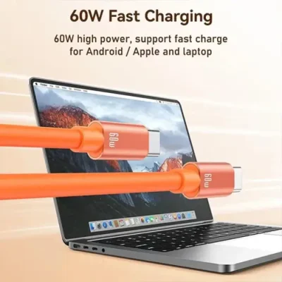 USAMS SJ784 U97 60W Type-C to Type-C Lanyard Fast Charging Data Cable -30cm - Image 3