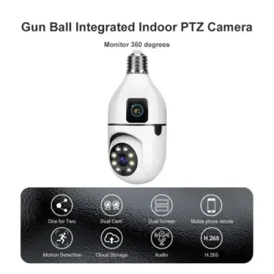 V380 Pro Dual Lens Bulb WiFi 2MP Camera - Image 3