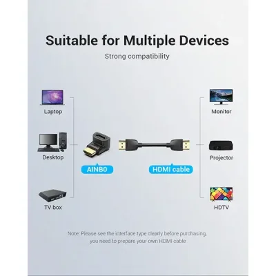 VENTION AINB0 270 Degree HDMI Male to Female Adapter - Image 2