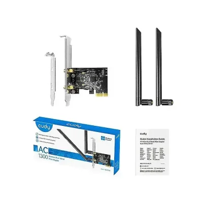 CUDY WE1300 AC1300 Dual Band Wi-Fi 5 PCIe Network Adapter with High Gain Antennas - Image 2