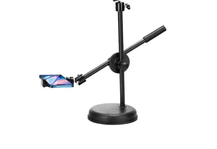 Overhead Tripod for Mobile Phone Smartphone Desktop Video Stand with 10 inch Ring Light for Table Photography - Image 6