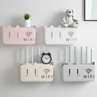 Wifi Router Storage Box Wall Mount, Wall Storage Rack ABS Plastic 1pcs - Image 2