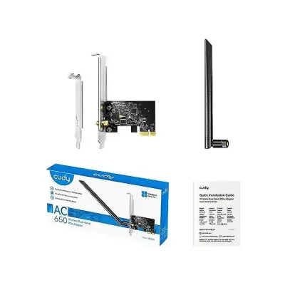 CUDY WE650 AC650 Dual Band Wi-Fi 5 PCIe Network Adapter with High Gain Antenna - Image 2
