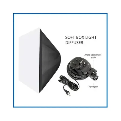 YE TL-4 4in1 Multi-Holder Studio E27 Socket Tricolor Lighting Lamp Head with 50*70cm Softbox and Portable Light Stand (Full Package) – Black - Image 2