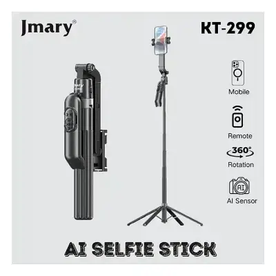 Jmary KT-299 Al Face Sensor Selfie Stick Tripod 1.8 Meter long