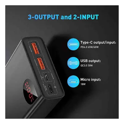 Baseus Adaman 20,000mAh 65W Power Bank  Digital Display Quick...