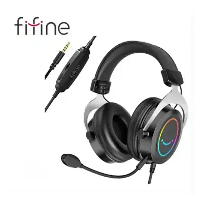 FIFINE AmpliGame H3 RGB Headset with 3.5mm TRRS Jack for PS4/5,...