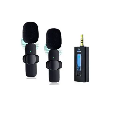 K35 Dual Mic Wireless Microphone For Smartphone, DSLR, Laptop, MacBook