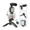AY-49 Video Vlogger Kits Microphone LED Fill Light Mini Tripod For Phone Vlog Video Recording Condenser - 1