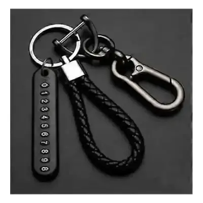Anti-Lost Car Key Pendant Split Rings Keychain Phone Number Key...