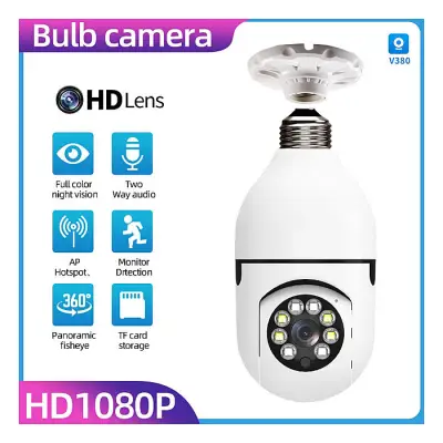 V380 E27 360 Degree 1080P Wireless Home Security IP Camera, MV...
