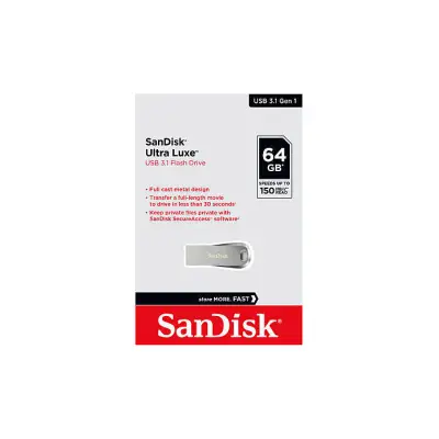 Sandisk 64GB Ultra Luxe USB 3.1 Metal Silver Pen Drive