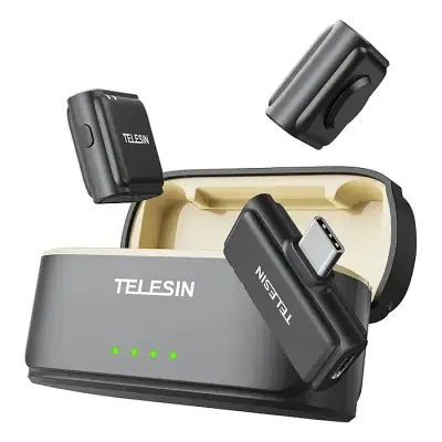 TELESIN P5-MCP-01 Wireless Lavalier Microphone with Noise...