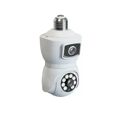 V380 E9 Dual Lens Bulb PTZ IP Camera White/ Black Color