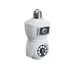 V380 E9 Dual Lens Bulb PTZ IP Camera White/ Black Color