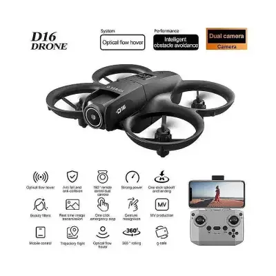 D16 Mini Dron Dual HD Camera Foldable Remote Control Drone with...