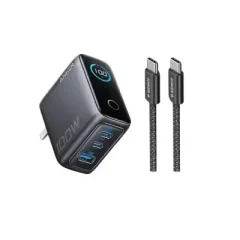 ANKER B121B Charger 3 Port 100W Fast Charging LED Display Type C...