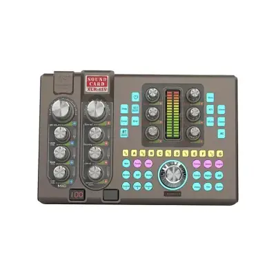 K380 48V Sound Card External Audio Mixer Live Broadcast Sound Card Audio Interface