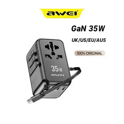Awei G-52 Universal Travel Adaptor Wall Charger GaN with 4 Output